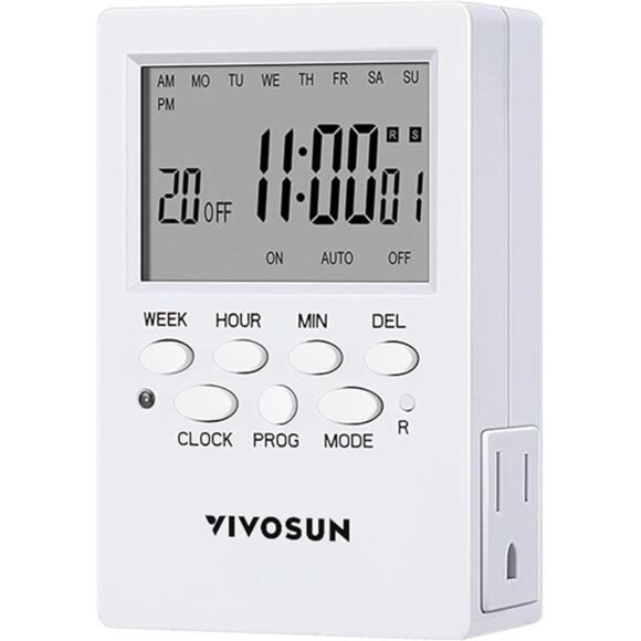 7 Day Programmable Digital Timer with Dual Outlet,20 On/Off UL Listed Heavy Duty - Picture 7 of 7